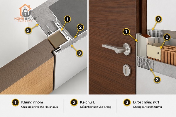 Khuôn cửa âm giá rẻ thi công tận nơi
